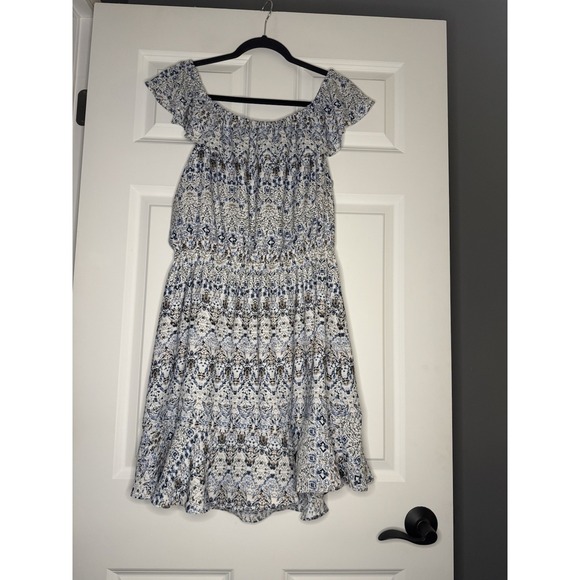 Eliane Rose Dresses & Skirts - Elaine Rose Off The Shoulder Fit And Flare Ruffle Dress Multicolored Medium Nwt